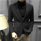 Dress Men's Suit Jackets Business Thin Slim Fit Male Blazer Brown Menswear Fashion High Quality Coat Spring Clothes Summer