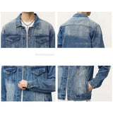 Eoior Spring New Washed Fashion Vintage Men's Denim Jacket Lapel Simple Harajuku Casual Loose Coat Male Streetwear