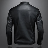 Eoior  Motorcycle Leather Jackets Mens Business Fit Brand Slim Men Casual Biker Zipper PU Leather Jackets Male New Men's Leather Jacket