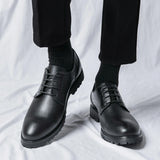 Eoior  Autumn Black Dress Men Leather Shoes Formal Casual safety Shoes Men Driving Work Derby Shoes Work Business Casual Sneakers