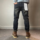 Eoior  Autumn And Winter New American Retro Heavy Stretch Slim Jeans Men's Fashion Brand To Do old Washed Casual Pants