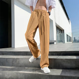 Summer New Men Suit Pants Full Baggy Wide Leg Casual Pants Trousers Straight Solid Lightweight Nylon Fabric Oversize Unisex