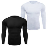 Eoior Men Base Layer Exercise T-shirts Compression Running Tights Pilates CrossFit Training Boy Basketball Sports Tops Quick Drying