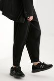 Eoior Miyake Pleated Pants Fashion Costume Japanese Streetwear Men Pants Comfortable Black Stretch Suit Pants