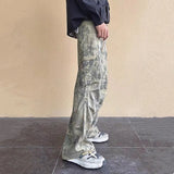 Y2K Fashion Side Pockets Camouflage Baggy Cargo Jeans Pants Men Clothing Wide Leg Women Cotton Long Trousers Pantaloni Uomo