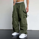 Eoior  Cargo Parachute Pants Men Harajuku Oversized Streetwear Y2k Hip Hop Wide Leg Joggers Baggy Techwear Climbing Training Pants