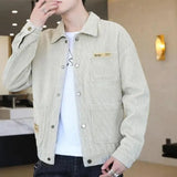 Eoior  High Quality Men's Corduroy Coats  New Spring Autumn Casual Multi-pocket Thin Bomber Jackets Men Workwear Oversize M-5XL