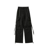 Eoior Men Cargo Pants Ribbon Hip Hop Jogging Pants Male Casual Streetwear Harem Trousers Pockets New Elastic Waist Woman Sweatpants