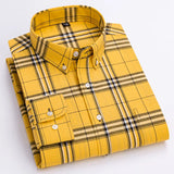 Eoior New in shirt100%cotton long sleeve shirts for men slim fit casual shirt fashion vintage streetwear elegant soft plaid clothes