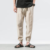 Eoior Cotton Linen Casual Harem Pants Men Joggers Man Summer Trousers Male Chinese Style Baggy Pants  Harajuku Clothe