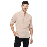 Eoior Spring and Autumn Men's Shirts Casual Loose Cotton Henley Shirts Fashionable Stand Collar Cotton Solid Color Linen Men's Clothes