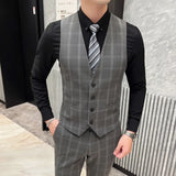 Eoior  High-quality Groom's Wedding Dress (suit + Vest + Trousers) 2024 Men's Handsome All Match Boutique Leisure Business 3-piece Set