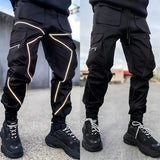 Eoior  Cargo Pants Casual Popular Men's Clothing 2024 Fashion Trend Comfortable Man Pants Reflective Designer Work Wear Large Size