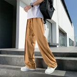 Summer New Men Suit Pants Full Baggy Wide Leg Casual Pants Trousers Straight Solid Lightweight Nylon Fabric Oversize Unisex