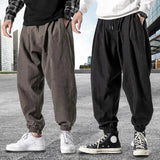 Eoior  Casual Pants Deep Crotch Men Bloomers Solid Color Simple Spring Autumn Thin Style Hip Hop Trousers Streetwear