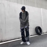 Korean Fashion  Ripped Jeans Pants Men Broken Holes Trousers Casual Soft Stylish Regular Baggy Straight Denim Trousers