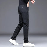 Eoior New Autumn and Winter Fashion Trend Versatile Brushed Straight Fit Business Feet Pants Simple Casual Men's Comfortable Pants