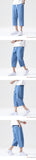 Eoior  Summer Casual Pants Men's Wild Cotton and Linen Loose Linen Pants Korean Style Trend Nine-point Straight Trousers