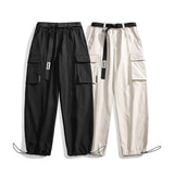 Eoior  Men's Cargo Pants Multi Pocket Wide Leg Jogger Trousers Hip Hop Streetwear Letter Embroidery Pant Male Workwear Pant