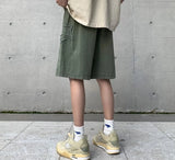 Y2K Mens Streetwear Breeches Star Korean Harajuku Pocket Denim Hip Hop Cargo Short Pants Grunge Bermudas Jeans Shorts