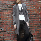 Eoior 2024 New Men The Long Thin Cardigan Korean Male Cloak Coat Non Mainstream Free Shipping