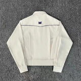 Eoior   NEW Cowboy Men's High quality 1:1 Jacket Butterfly Embroidery AWGE Coat Jacket High Street White Casual Button Jacket