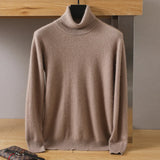 Eoior Men's Turtleneck 100% Mink Cashmere Sweater Men  Autumn and Winter Large Size Loose Knitted Sweater Keep Warm Top Men Jumper