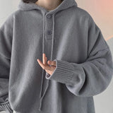 Eoior  Men Pullover Hoodie Korean Style Classic Solid Color Casual Hoodies Oversized Loose Hooded Knitwear Mens Knitted Pullovers