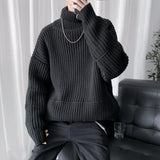 Eoior Autumn Winter Mens Casual Turtleneck Pullover Men's Long Sleeve Rollneck Sweater Korean Style Fashion Warm Knitted Sweater