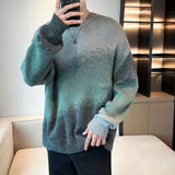 Eoior  Fashion O-Neck Loose Knitted Spliced Tie Dye Sweaters Men's Clothing  Autumn Winter Oversized Korean Pullovers Casual Tops