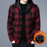  Autumn Men's Hooded Knitted Cardigan British Style Fashion Fleece Plus Thick All-match Knitted Sweater Jacket Coat