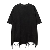 Eoior  Hi Street Summer Neck Chains T shirt Harakuju Streetwear Ripped Top Tees For Male Vintage Oversized