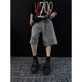 American retro leopard print camouflage casual men shorts Y2k Trendy brand Harajuku straight leg men and women pants