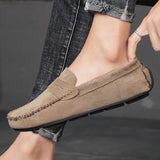 Fashion Lightweight Suede Men Casual Shoes Lazy Shoes Male Breathable Slip-on Mens Driving Shoes Comfortable Loafers Moccasins