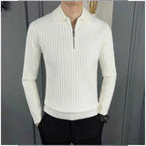 Eoior  Autumn Winter KPOP Fashion Style Harajuku Slim Fit Undershirt Loose Casual All Match Knitwear Insert Zipper Long Sleeve Sweaters