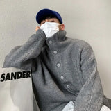 Korean style niche autumn and winter buttoned men's and women's knitted sweaters cardigans trendy loose casual sweater coats top