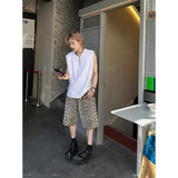 American retro leopard print camouflage casual men shorts Y2k Trendy brand Harajuku straight leg men and women pants