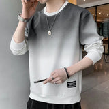 Eoior  Fashion O-Neck Loose Casual Gradient Sweatshirts Men's Clothing Autumn Winter Oversized All-match Tops Korean Sweatshirts