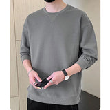 Eoior  New Autumn/Winter Fashion Brand Lamb Fleece Round Neck Thickened Loose Versatile and Handsome Men's Long Sleeve Casual Sweater