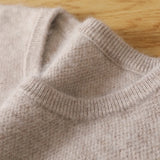 Eoior Autumn/Winter Korean New 100% Mink Cashmere Men's Cold Top Solid Round Neck Pullover Casual Soft Sweater