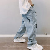 New Embroidery Jeans Men Wide Leg Cargo Pants Streetwear Baggy Men Loose Straight Male Clothing Y2K Jeans Hip Hop Trousers