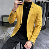 Autumn and winter new suede Korean version slim wedding handsome suit