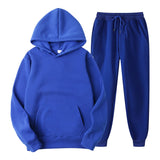 Eoior   Autumn And Winter Fashion Brand Men Tracksuit New Men's Hoodies + Sweatpants Two Piece Suit Hooded Casual Sets Male Clothes