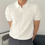 New Fashion Knit Polo Shirts Men Korean Style Slim Fit  Solid Short Sleeve Top Summer Trend Premium Polos Tshitrt  For Mens