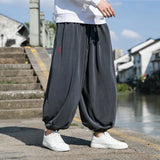 Eoior 2024 Autumn Winter Men Polar Fleece Pants Men Velvet Retro Harem Pants Male Solid Color Wide Leg Pants Harajuku Jogging Trousers