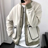 Eoior  Knit Sweater Male Zipper Cardigan Zip-up Men's Clothing Jacket Round Collar Coat Crewneck Thick Winter Knitwears Loose Fit