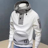 Eoior  Fashion Hooded Spliced Loose Casual Hoodies Men's Clothing Autumn New Korean Tops Long Sleeve All-match Sweatshirts