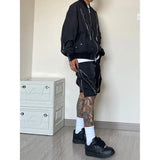 American style high street wind assault shorts men zipper design Harajuku casual tooling outdoor five-point pants summer