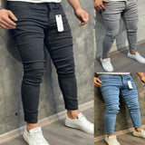 Eoior Mens Black Jeans Slim fit Man Pants Streetwear Fashion Gray Tight Jeans Vintage Trousers Skinny Stretch Jean Male Brand Clothing