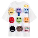 Eoior  -  Muti Pockets Patchwork T-shirt Men Women Funny Short Sleeve Summer Shirt Halloween Trick Or Treat TikTok Hot Clothes